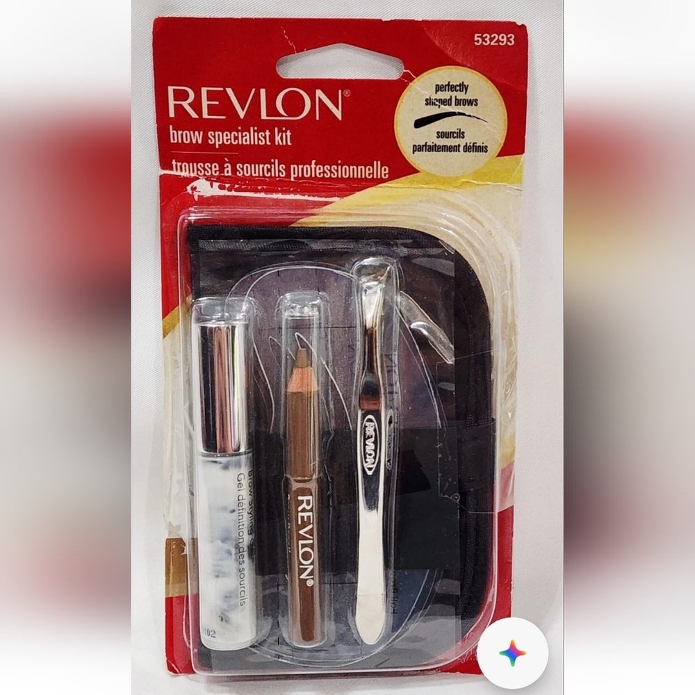 Revlon BROW SPECIALIST KIT 53293 Tweezer Stencils Brown Pencil Gel Eyes Case New